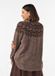 Jumper with Nordic pattern, Brown, Model image number 2