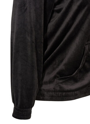 Velour cardigan, Black, Packshot image number 3