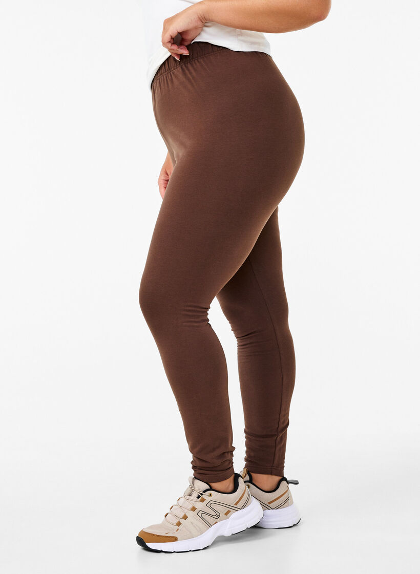 Cotton leggings with lining, Brown, Model image number 2