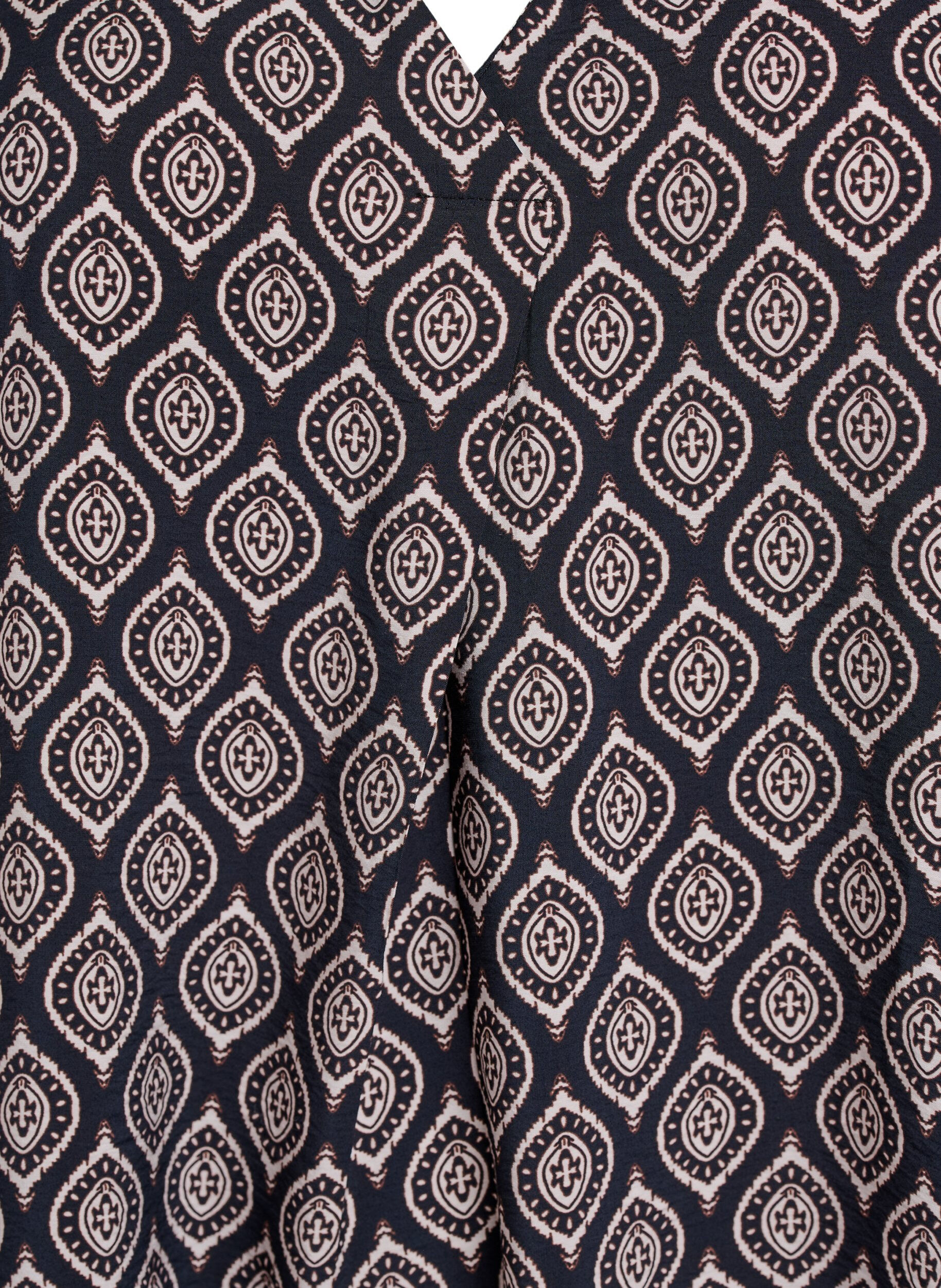 Zizzifashion V-neck dress in viscose, Blue, Packshot image number 2