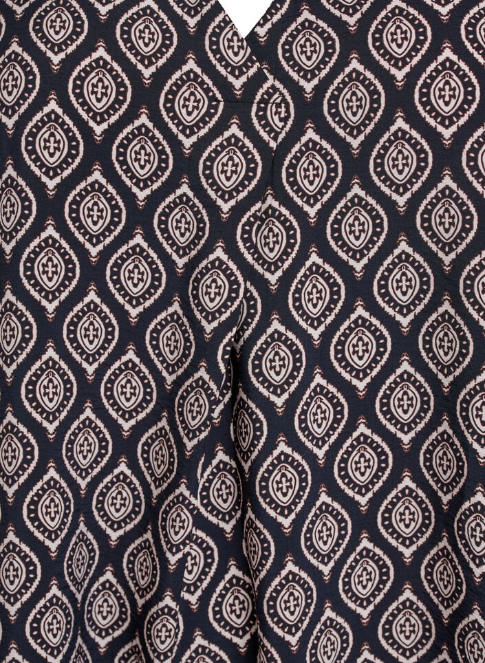 V-neck dress in viscose, Blue, Packshot image number 2