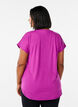 Short-sleeved workout t-shirt with v-neck, Purple, Model image number 2