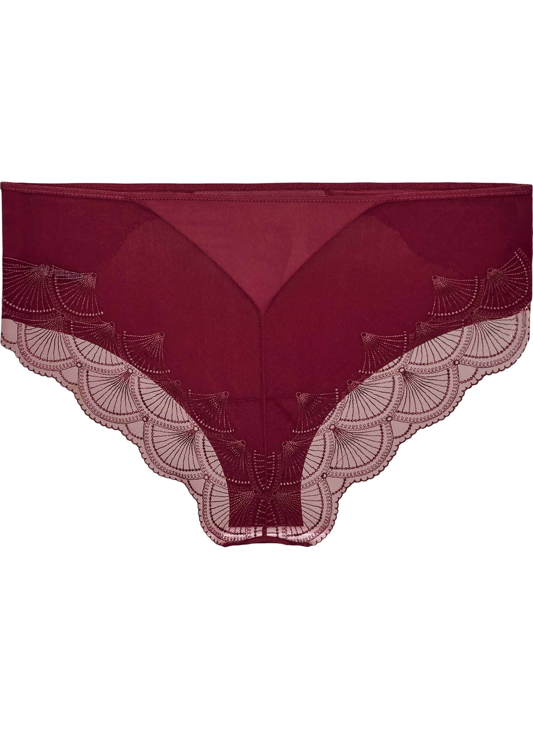 ZizzifashionBriefs with mesh and embroidered lace trims, Red, Packshot image number 1