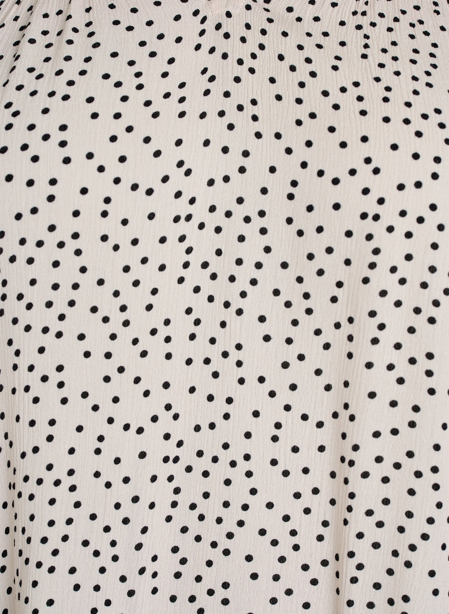 Zizzifashion Patterned viscose blouse with ruffle details, Vanilla, Packshot image number 2