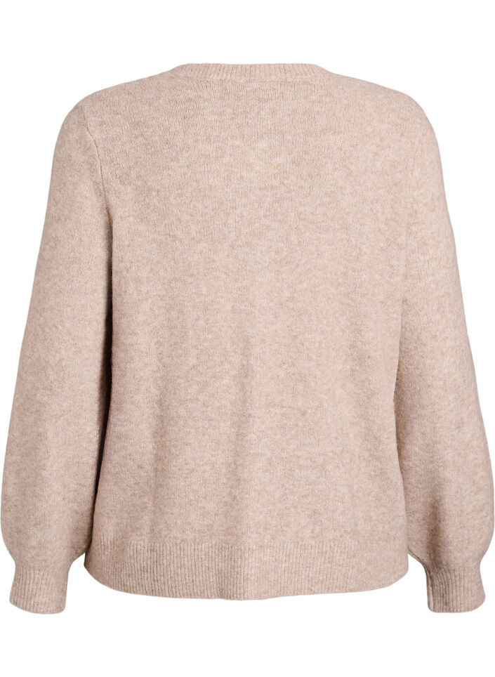 Cardigan with heart-shaped buttons, Beige, Packshot image number 1