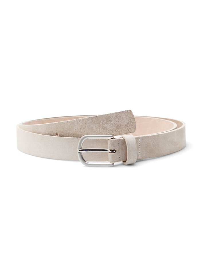 Belt made of recycled suede, Greige, Packshot image number 0