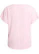 Blouse with short sleeves and a round neckline, Pink, Packshot image number 1