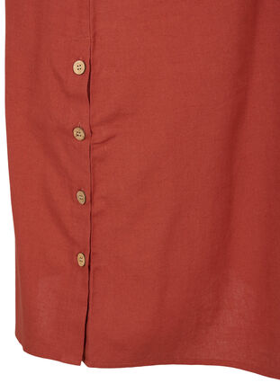 Cotton dress with 3/4 sleeves and buttons, Burnt Henna, Packshot image number 3