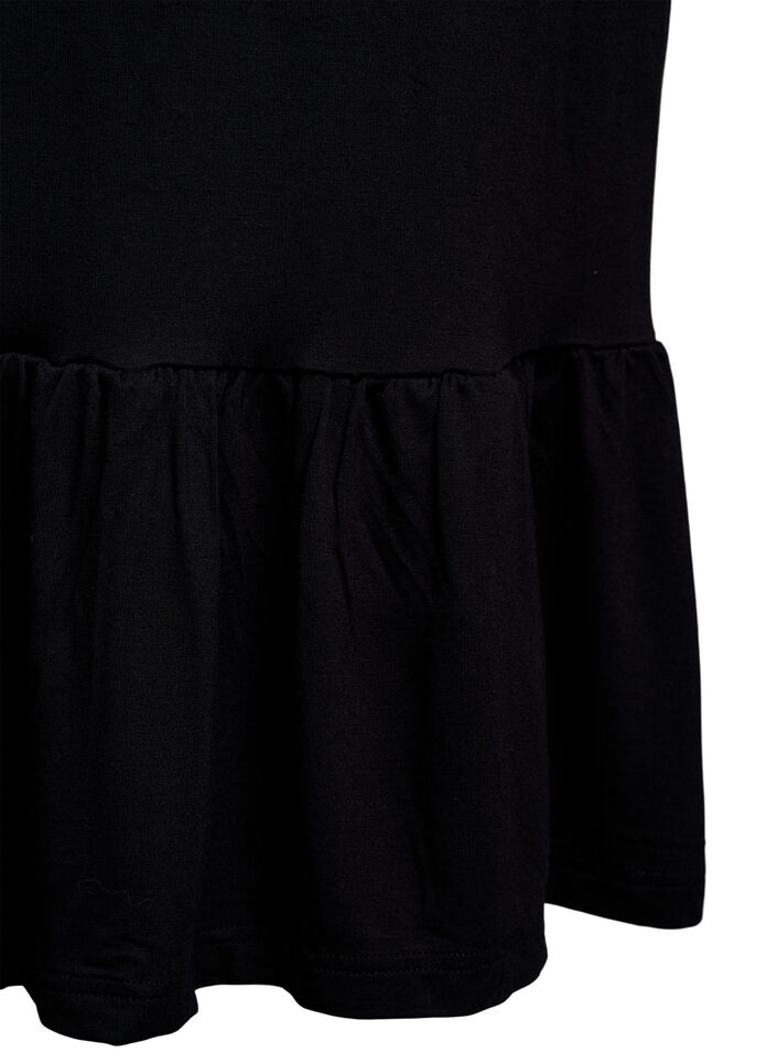 Beach dress in viscose with braided straps, Black, Packshot image number 3