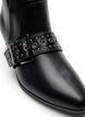 Leather ankle boot with strap and studs, Black, Packshot image number 3