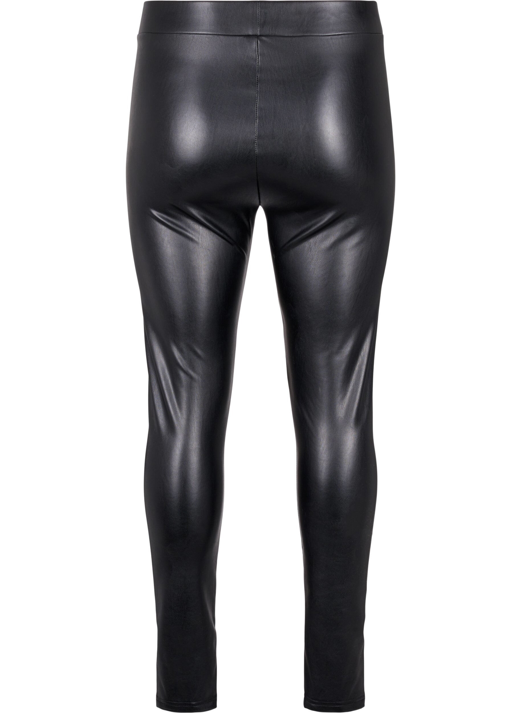 Zizzifashion Coated leggings with a brushed inside, Black, Packshot image number 1