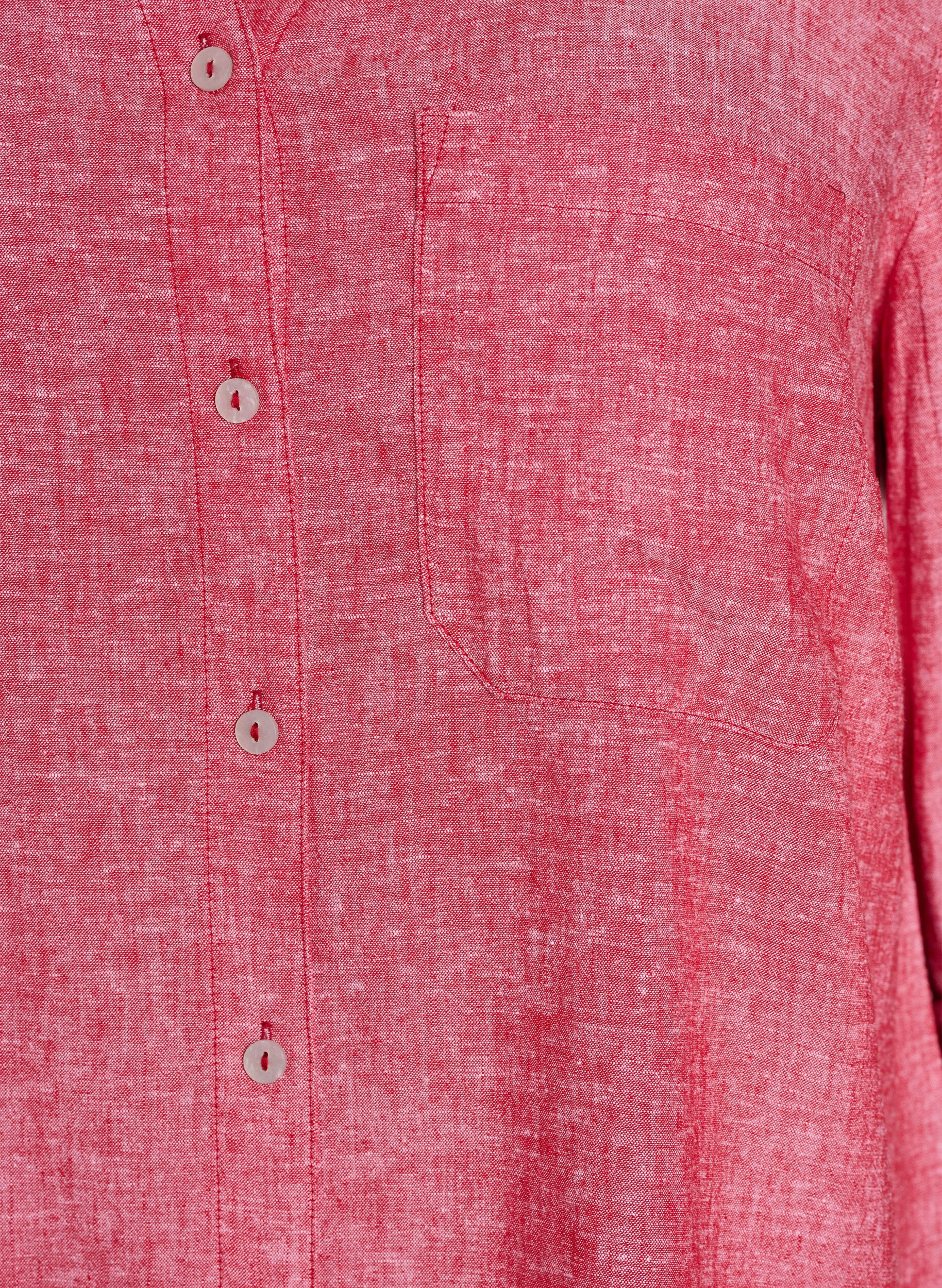 Zizzifashion Shirt in linen and viscose with 3/4 sleeves, Red, Packshot image number 2