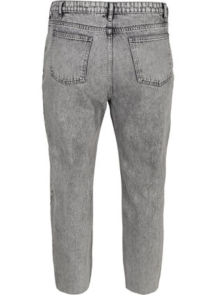 Cropped mom fit Mille jeans with a loose fit, Grey acid wash, Packshot image number 1