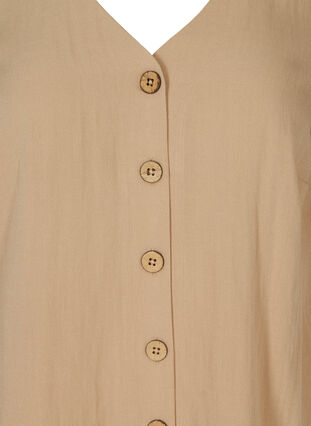 Viscose blouse with buttons and v-neck, Light Taupe , Packshot image number 2