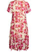 Floral chiffon dress with ruffle details and a V-neck, Pink, Packshot image number 1