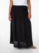 FLASH - Viscose maxi skirt with smocking, Black, Model image number 3
