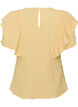 Blouse with smocked texture and ruffle sleeves, Yellow, Packshot image number 1