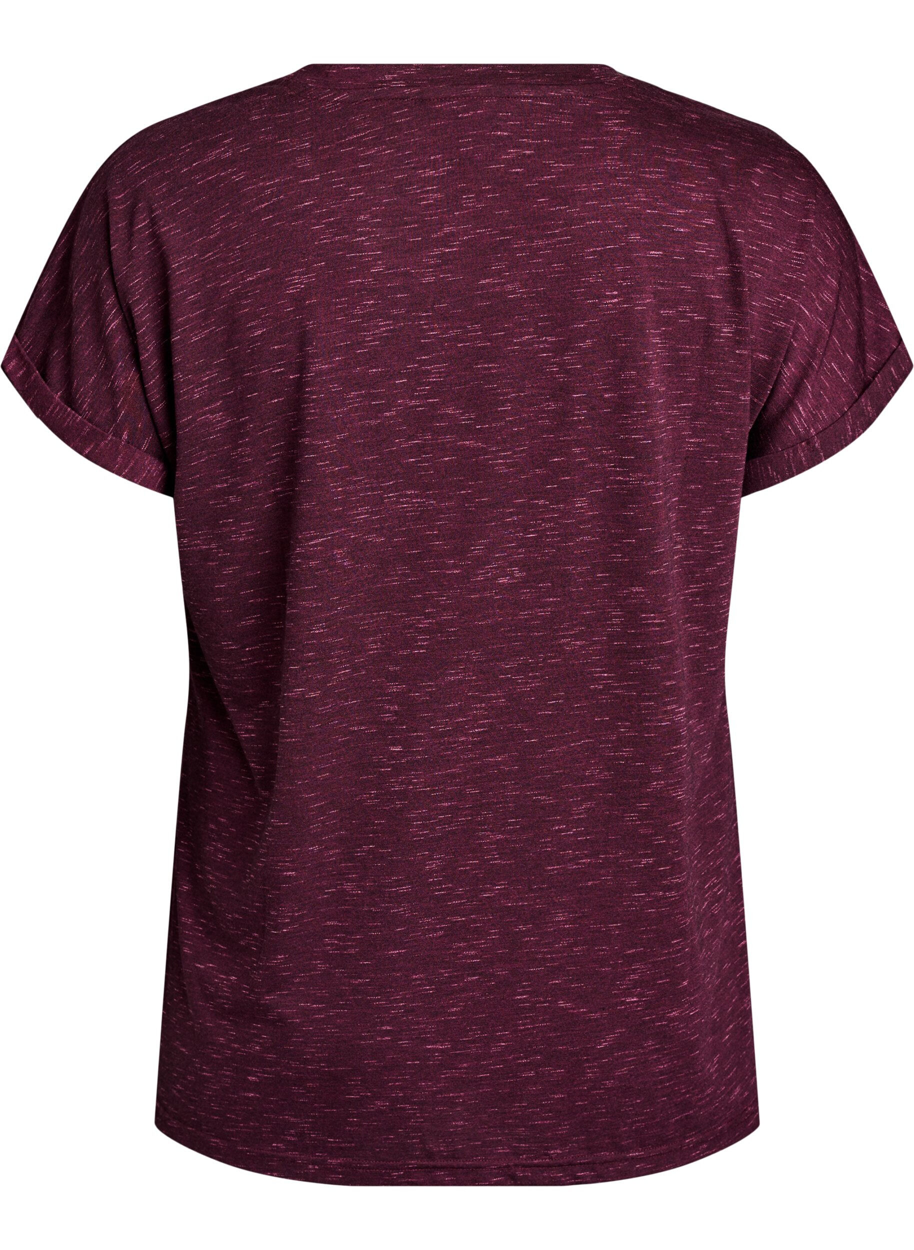 ZizzifashionLoose workout t-shirt with short sleeves, Dark Bordeaux, Packshot image number 1