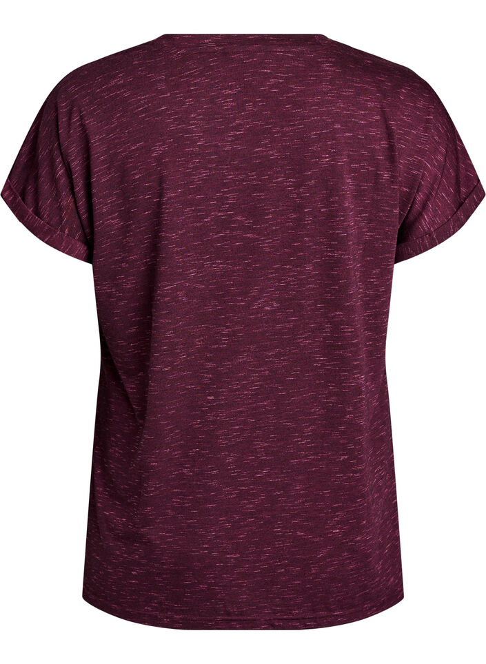 Loose workout t-shirt with short sleeves, Dark Bordeaux, Packshot image number 1