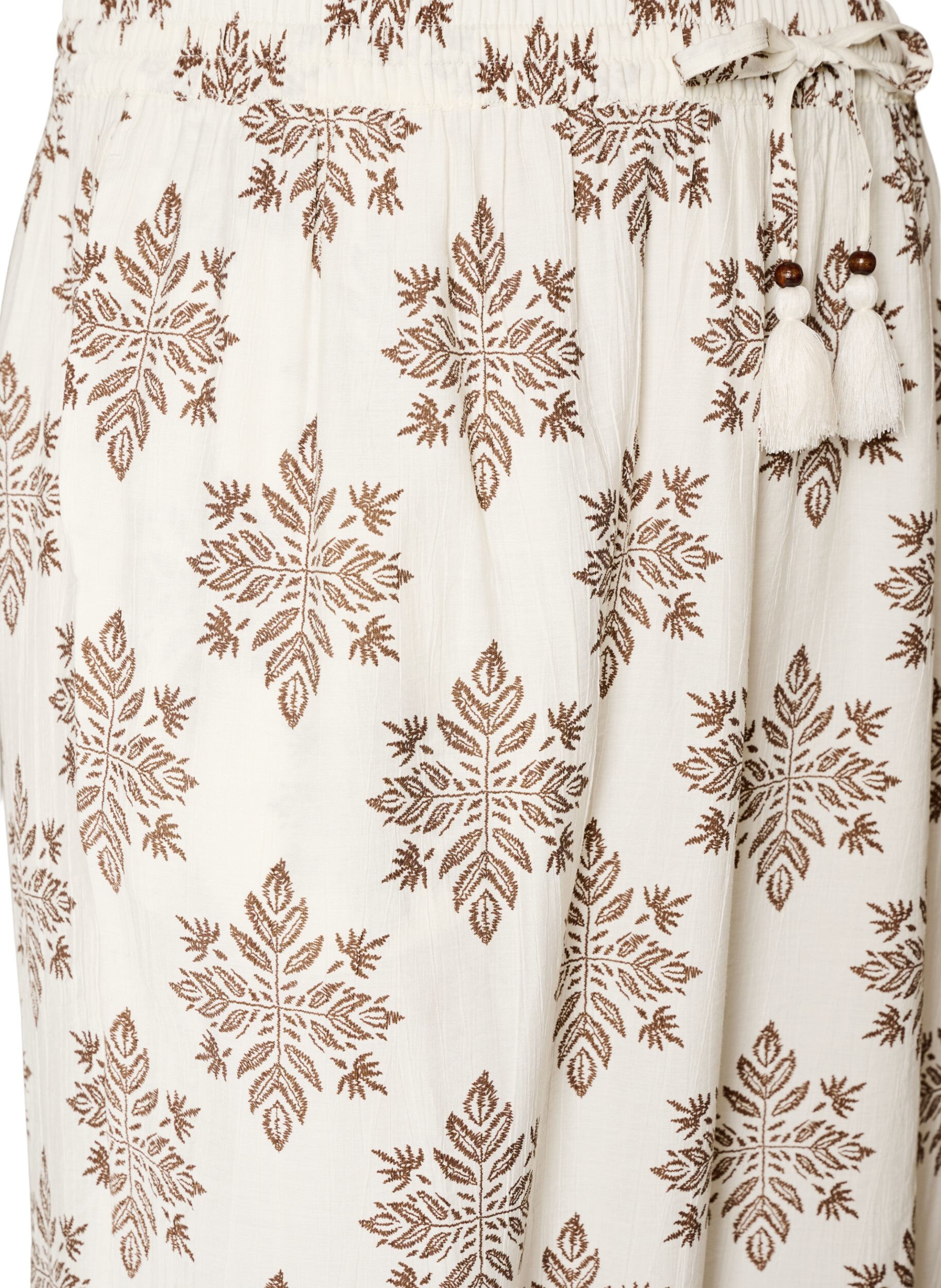 Zizzifashion Patterned balloon trousers with a high waist, Vanilla, Packshot image number 2