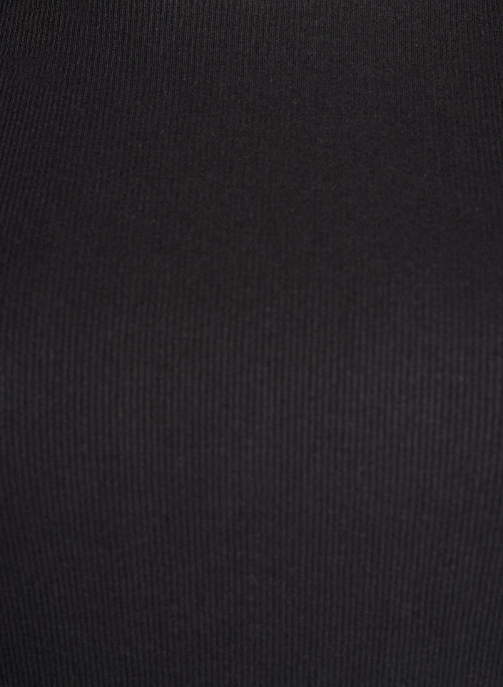 Basic ribbed t-shirt with a round neck, Black, Packshot image number 2