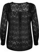 Long-sleeved lace blouse, Black, Packshot image number 1