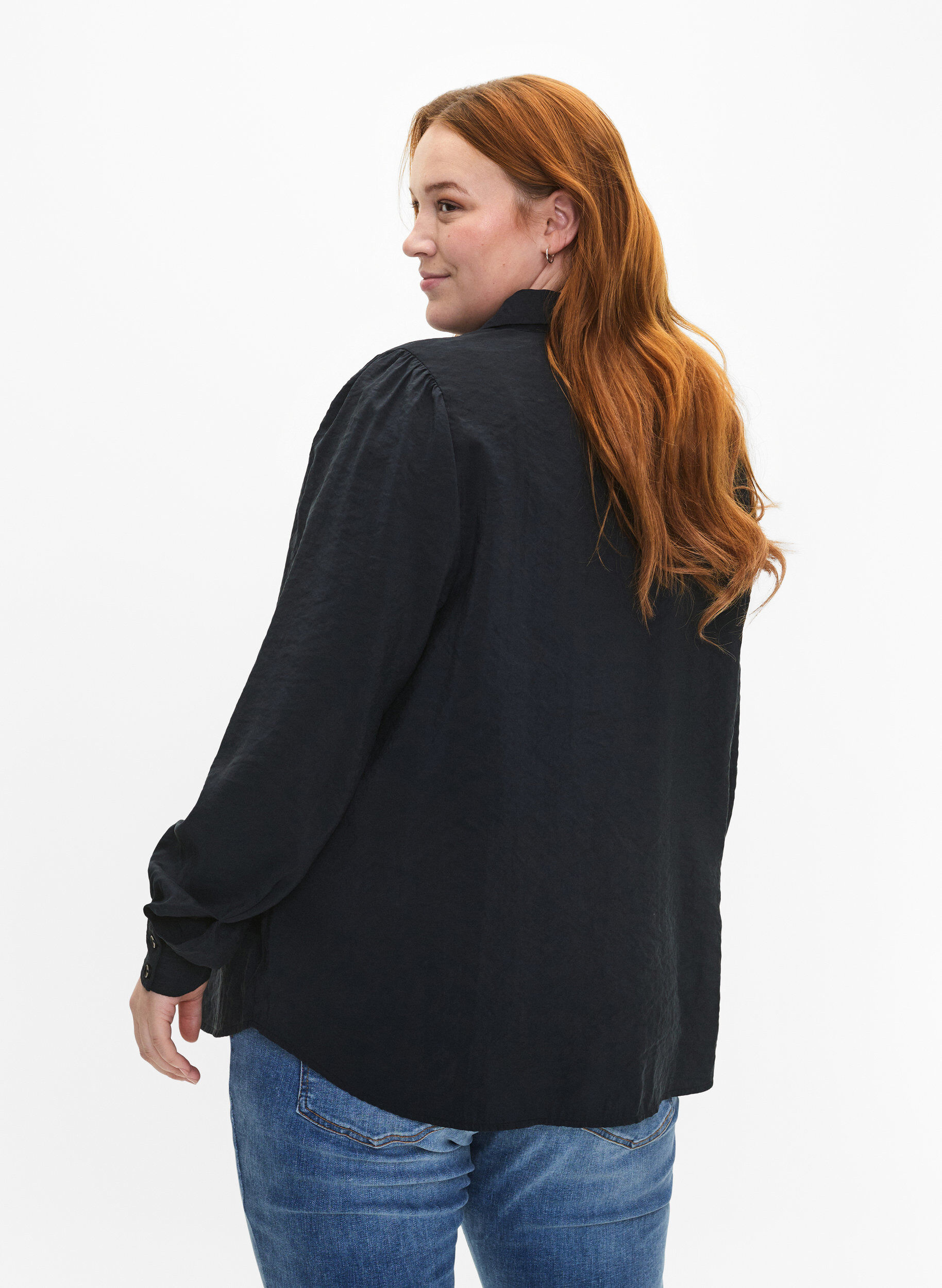Zizzifashion Long-sleeved shirt in TENCEL&trade; Modal, Black, Model image number 1