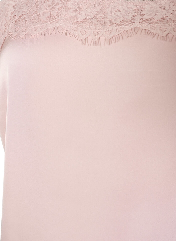 Long satin top with lace edges, 9990, Packshot image number 2