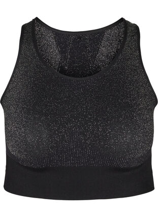 Sports top with shine, Black w. silver , Packshot image number 0