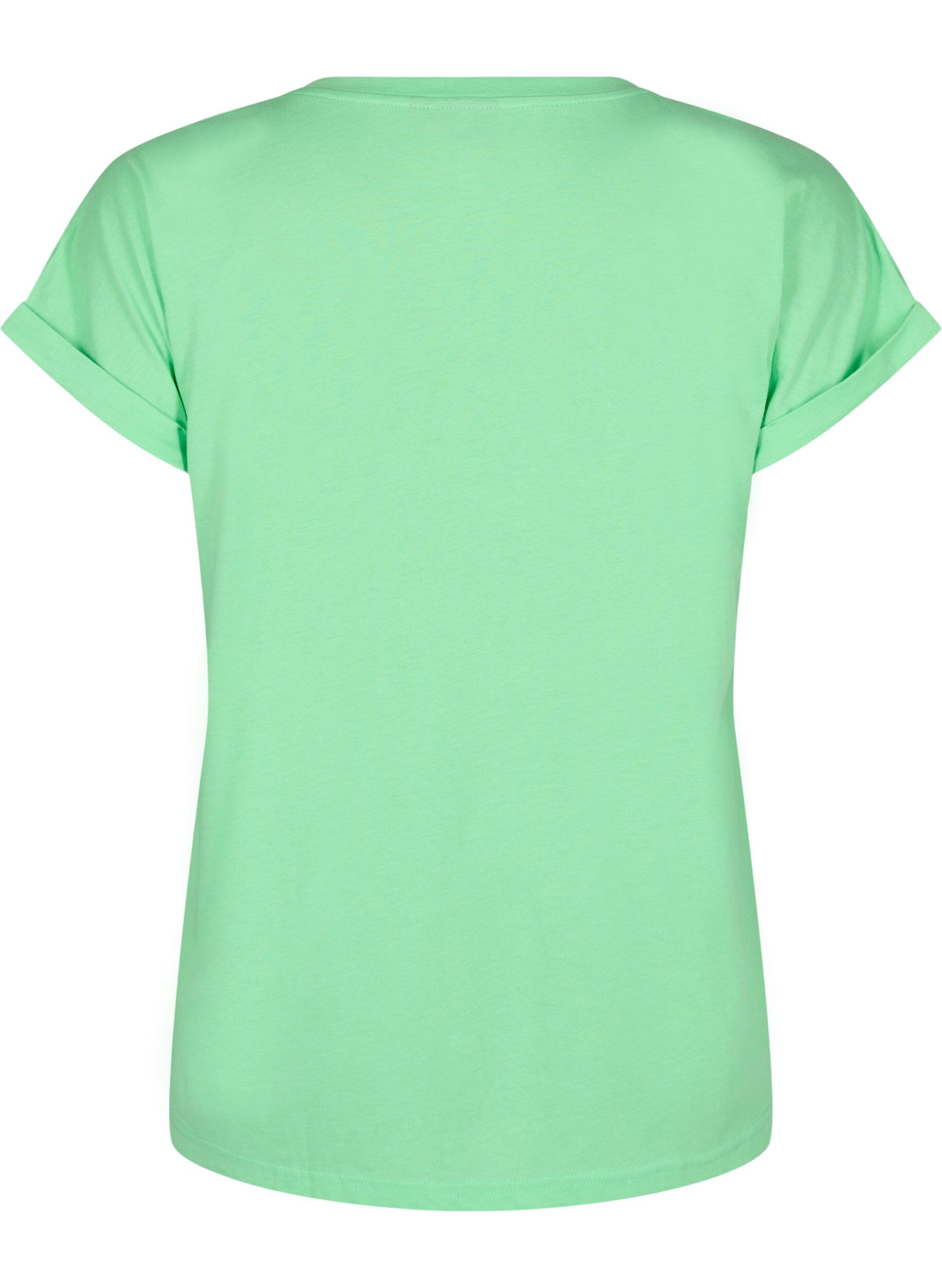 Zizzifashion Short sleeve cotton blend T-shirt, Green, Packshot image number 1