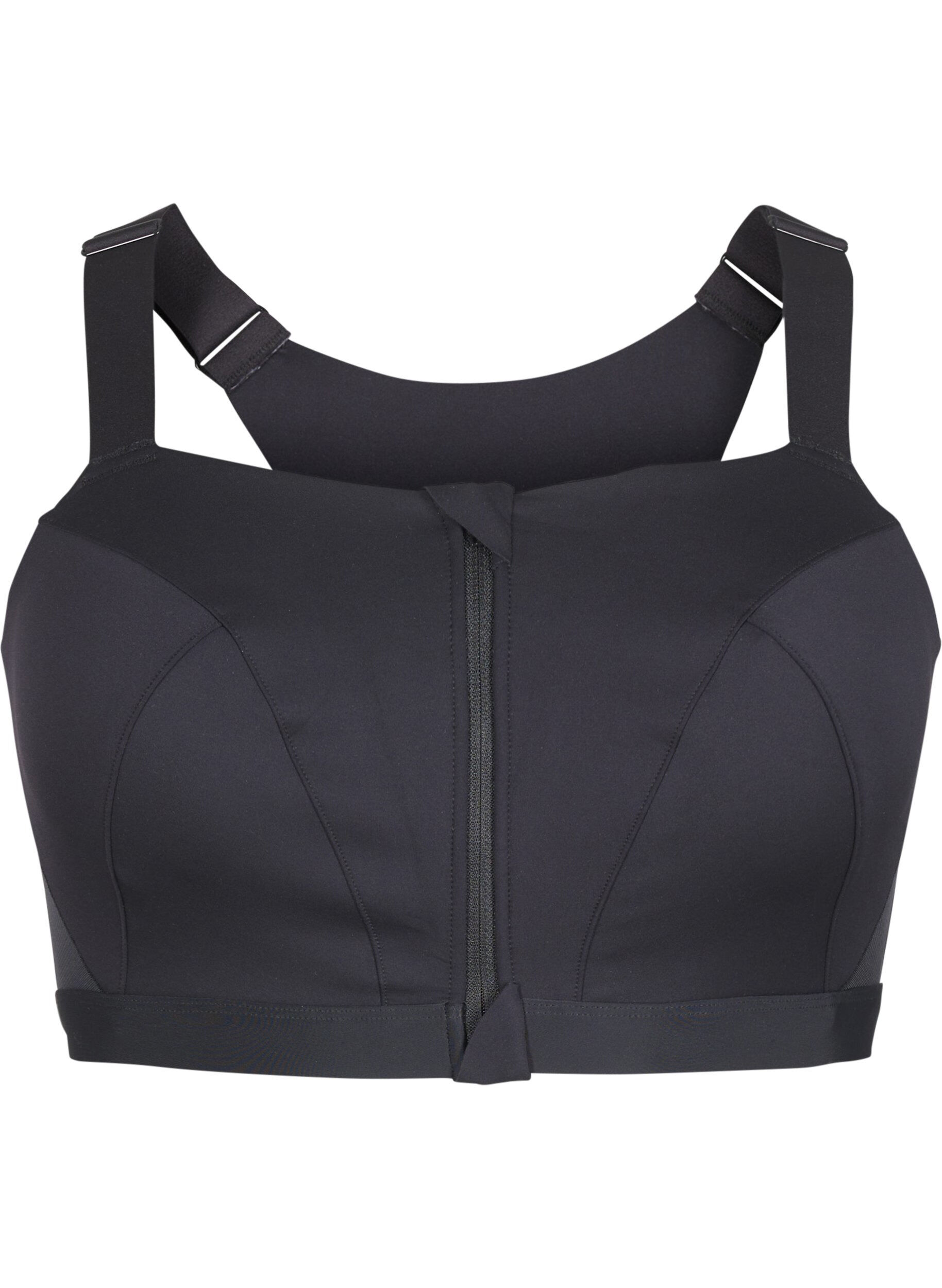 Sports bra with a front closure and high support
