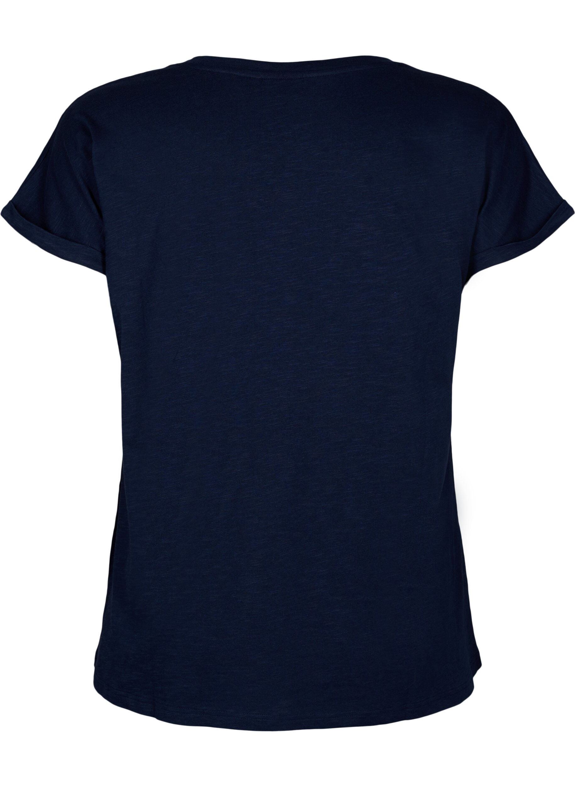 Zizzifashion Printed T-shirt in organic cotton, N.Sky w. White Print, Packshot image number 1