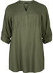 Tunic in cotton with 3/4 sleeves, Thyme, Packshot image number 0