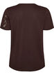 Cotton T-shirt with lace appliqu&eacute;s, Brown, Packshot image number 1