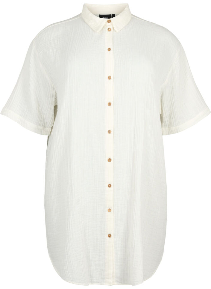 Short sleeve shirt with buttons, Off-White, Packshot image number 0