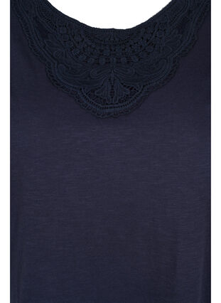 Cotton top with lace details, Night Sky, Packshot image number 2
