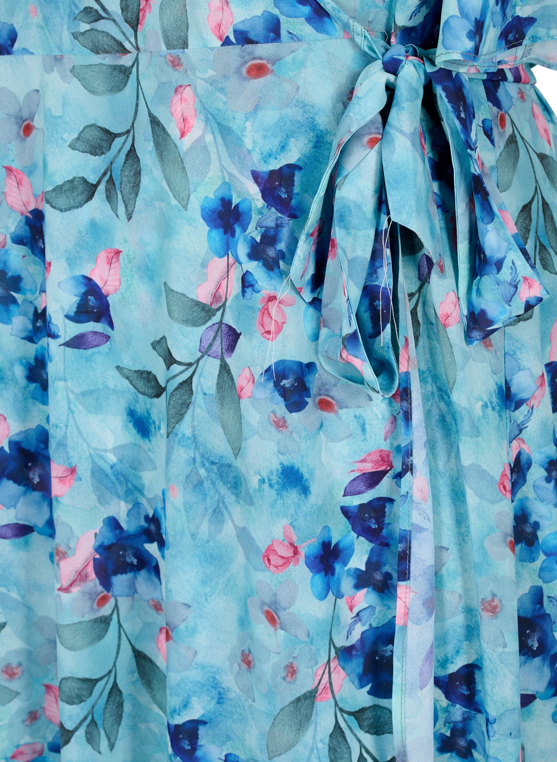 Zizzifashion Short-sleeved wrap dress with floral print, Trellis AOP, Packshot image number 3