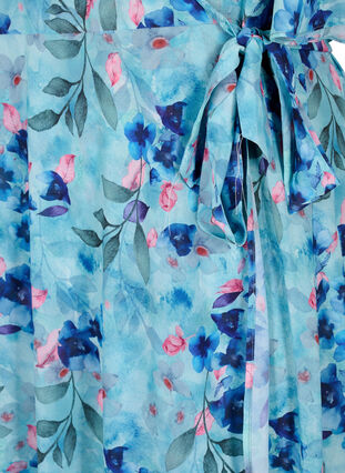 Short-sleeved wrap dress with floral print, Trellis AOP, Packshot image number 3