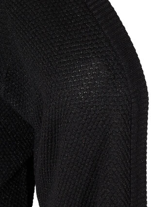 Knitted cotton cardigan with glitter, Black w/lurex, Packshot image number 2