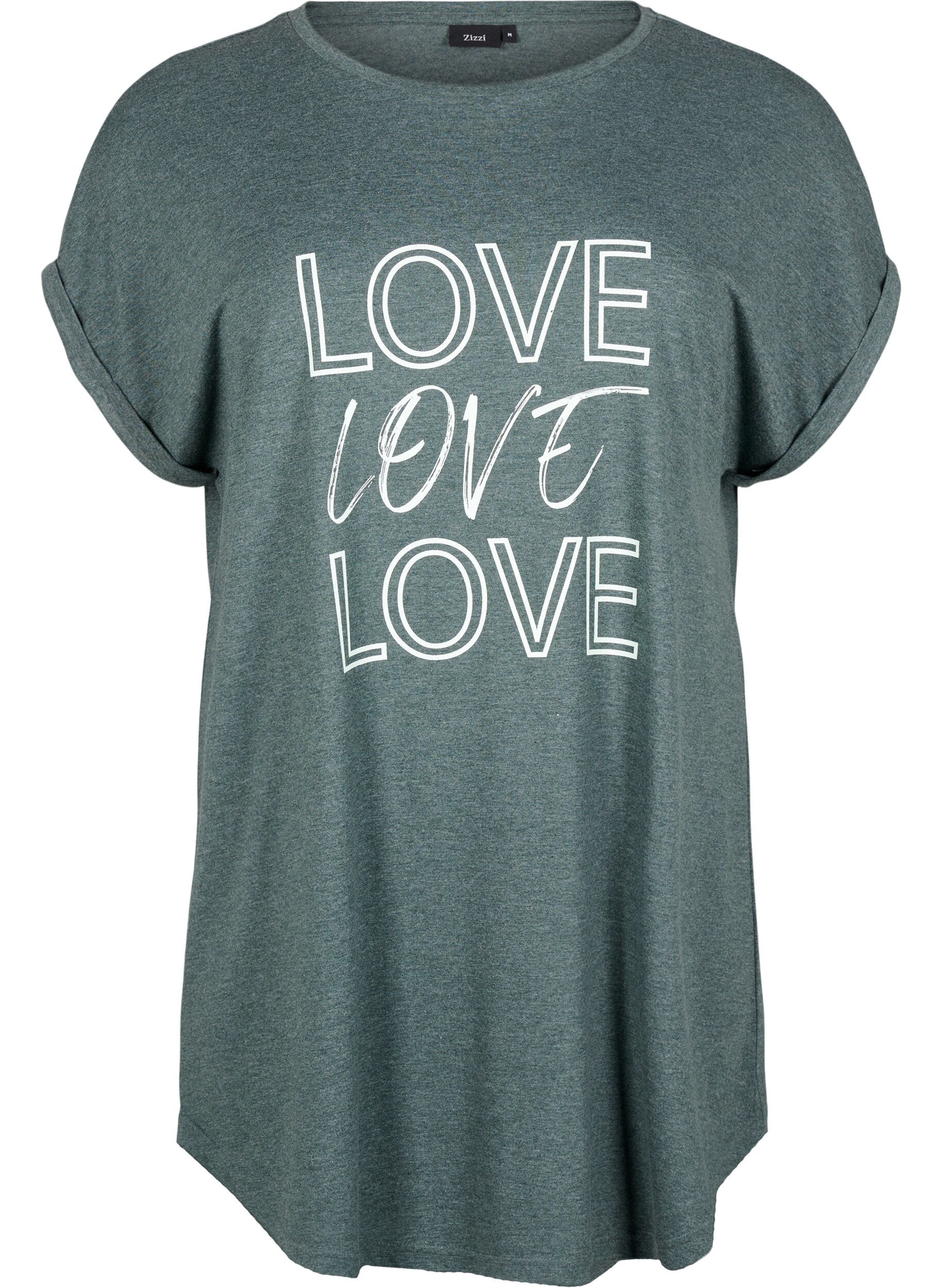 Zizzifashion Short sleeve nightgown with text print, , Packshot image number 0