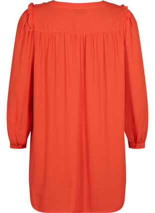 Long sleeve dress with ruffles, Orange.com, Packshot image number 1