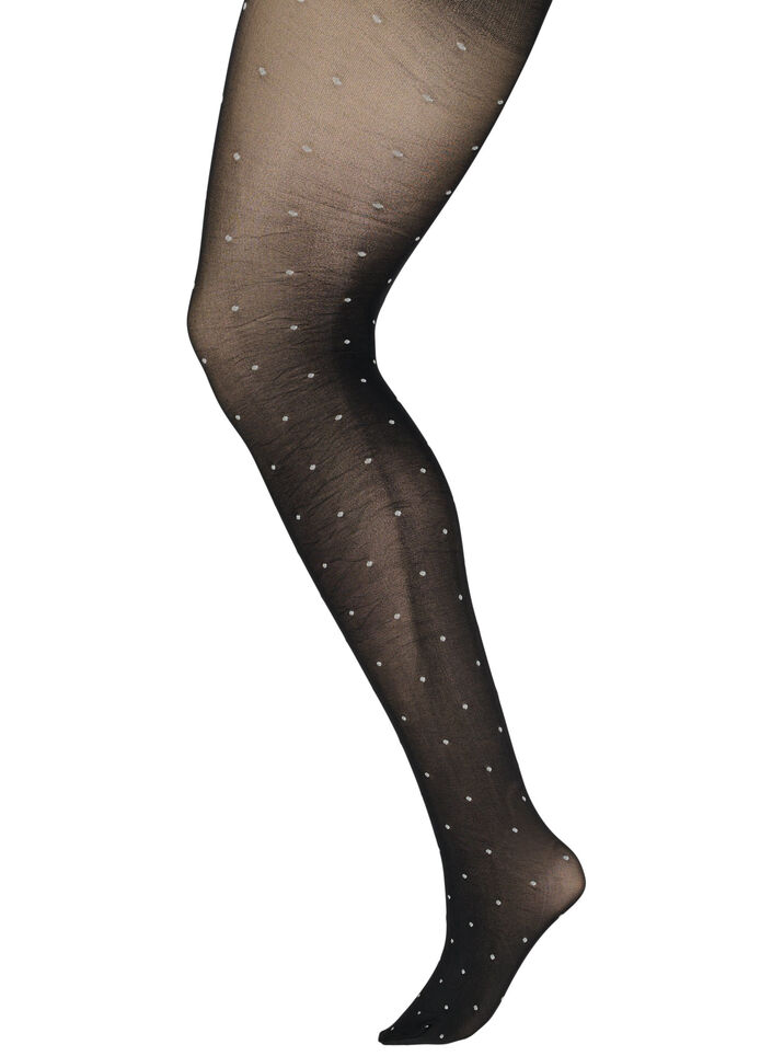 70 denier tights with dots, Black w. Dot, Packshot image number 0