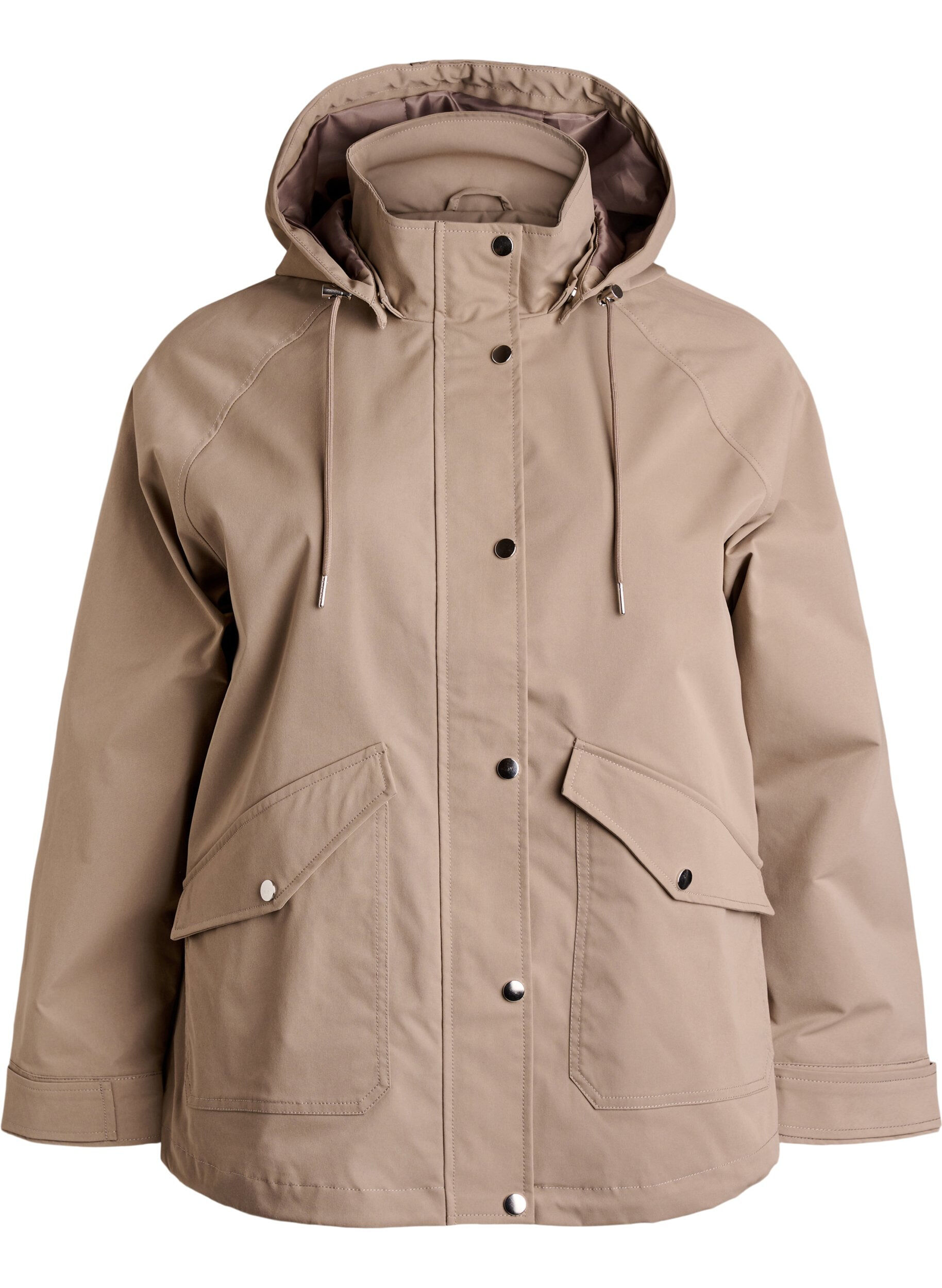 Short spring jacket with detachable hood