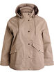 Short spring jacket with a detachable hood, Beige, Packshot image number 0
