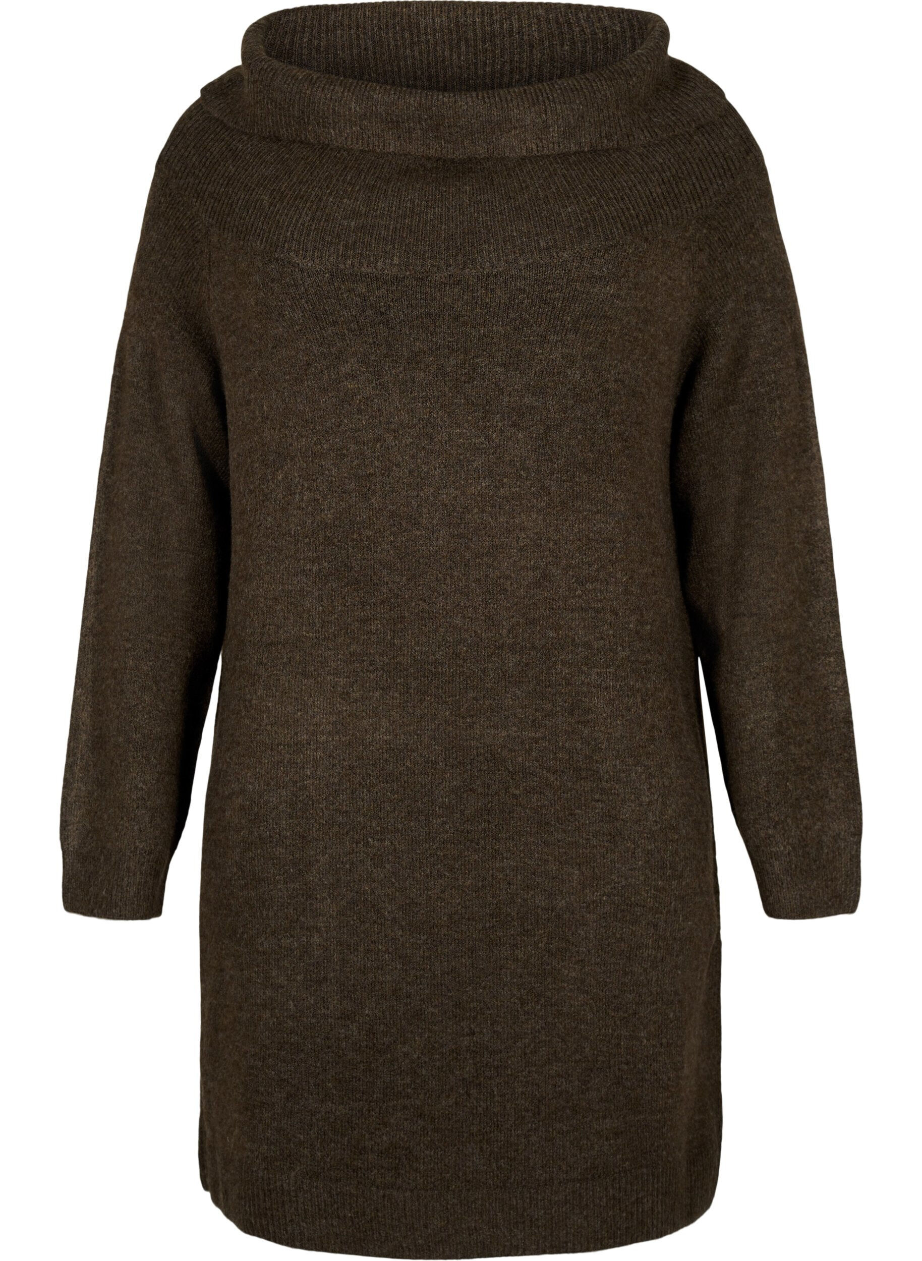 Zizzifashion Melange knit dress, Demitasse Mel., Packshot image number 0