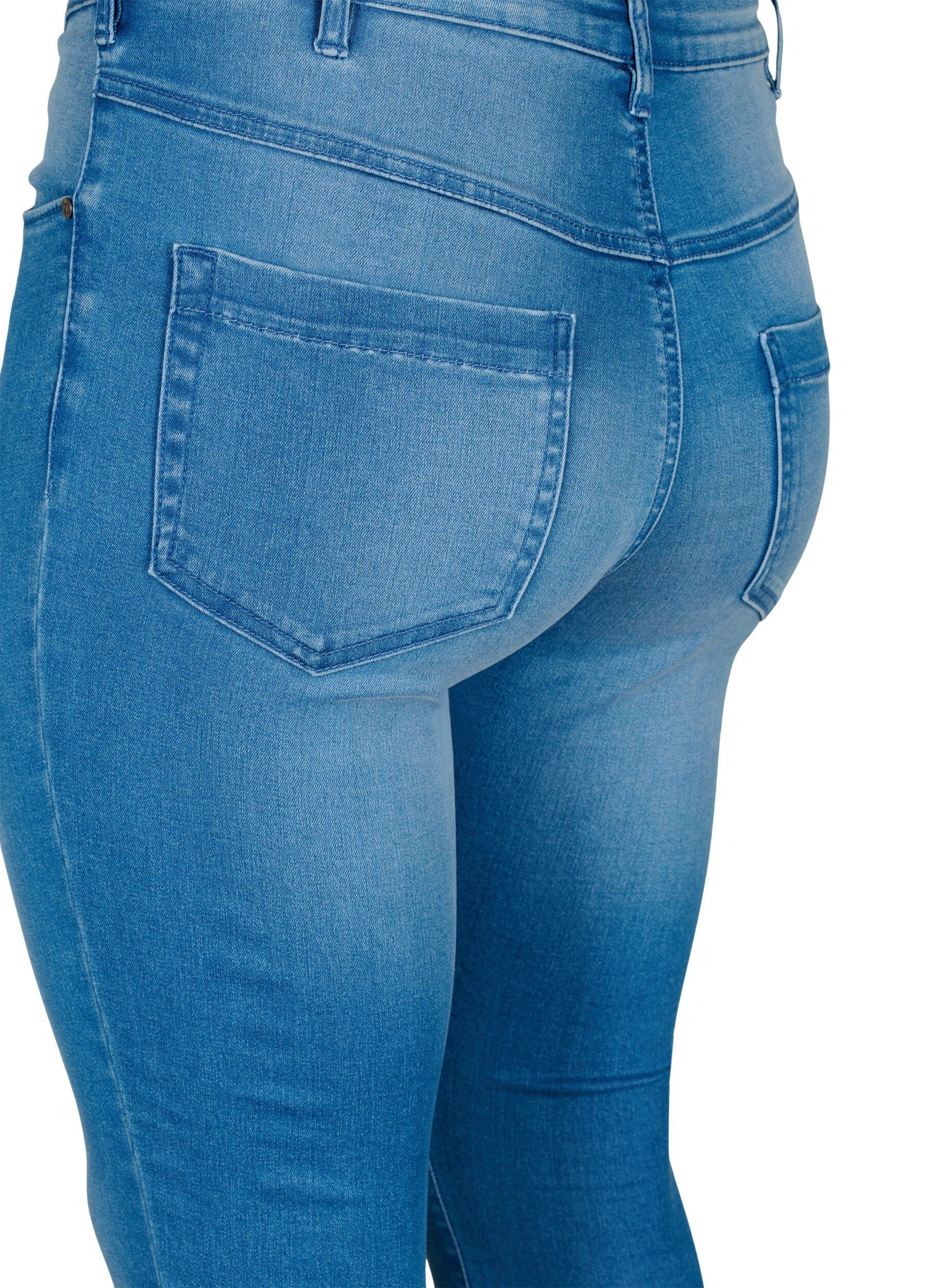 Zizzifashion Super slim Amy jeans with high waist, Light blue, Packshot image number 3