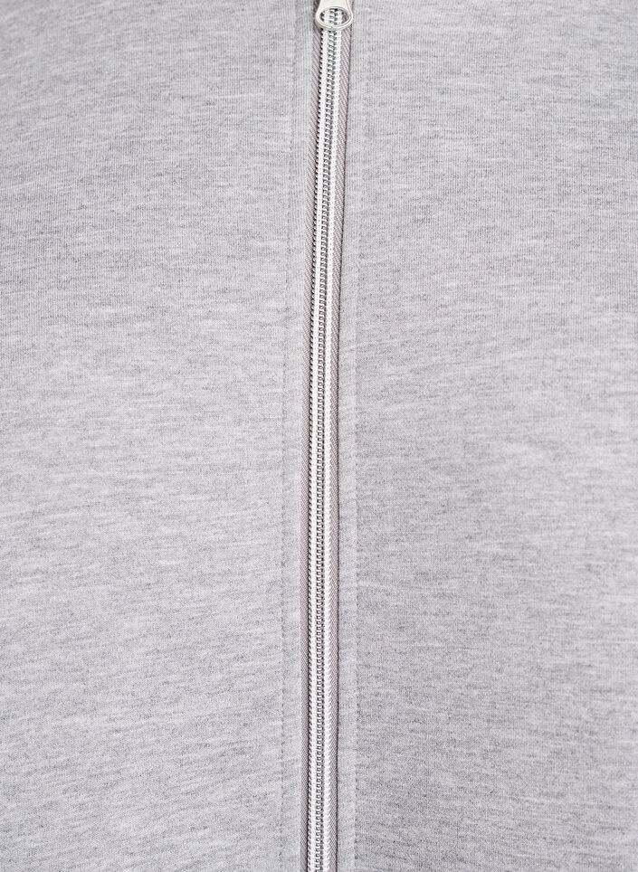 Scuba hoodie with zip and pockets, Grey, Packshot image number 2