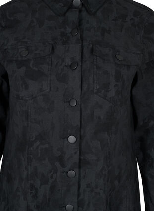 Printed dress with collar and buttons, Black, Packshot image number 2