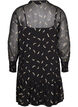 Dress with a-shape and smock, Black, Packshot image number 1