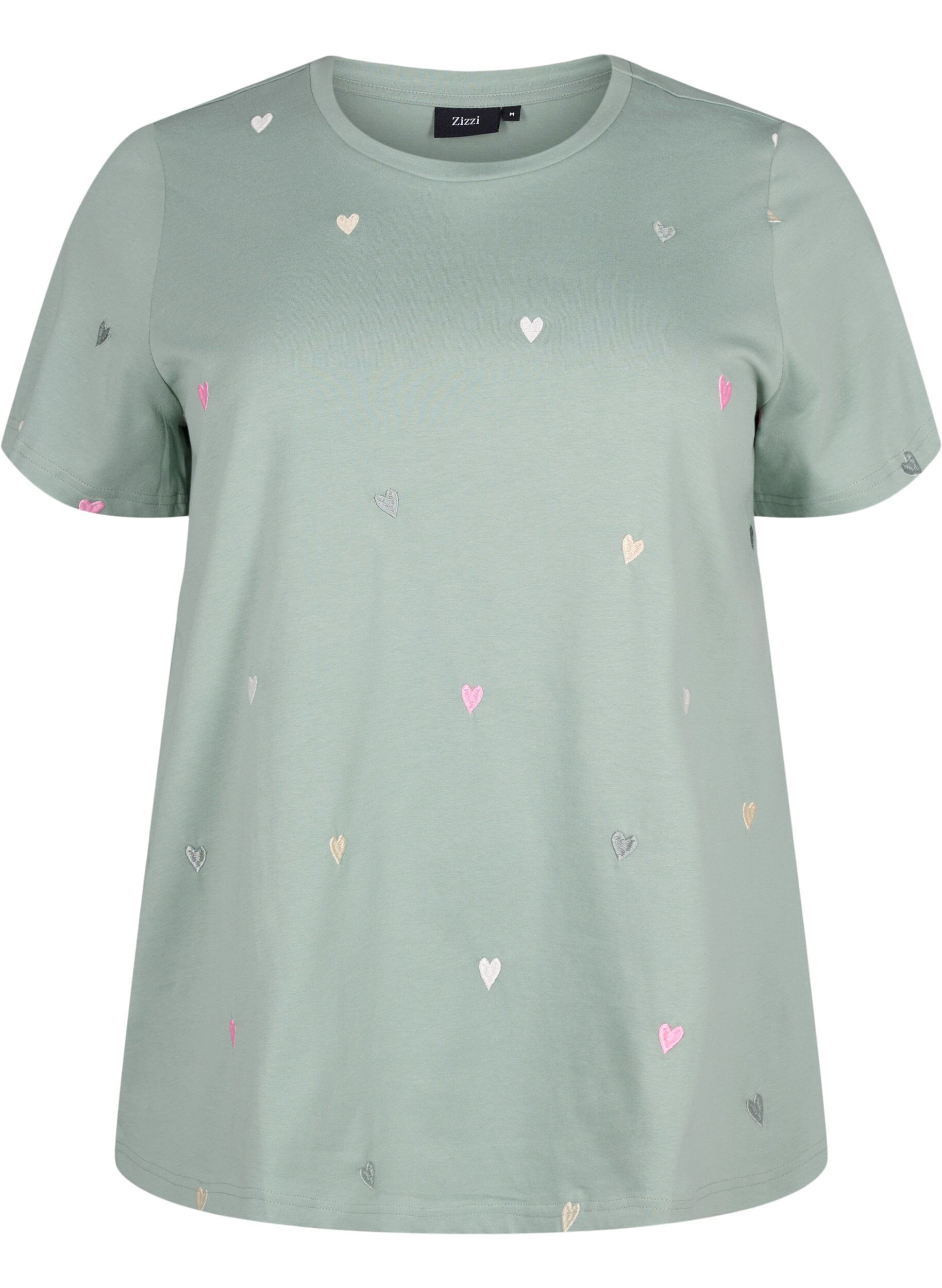 Zizzifashion Organic cotton T-shirt with hearts, Chinois G. Love Emb., Packshot image number 0
